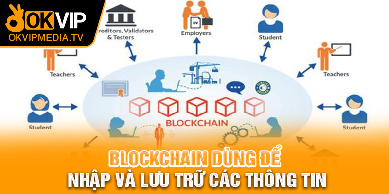  Blockchain dùng để nhập và lưu trữ các thông tin