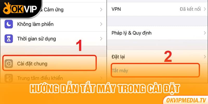 Hướng dẫn tắt máy trong cài đặt