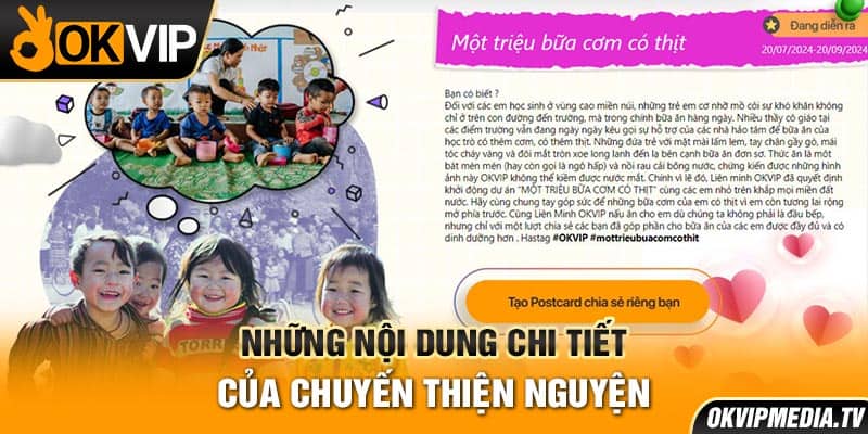 Những nội dung chi tiết của chuyến thiện nguyện