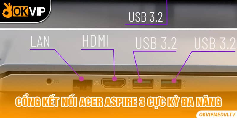 Cổng kết nối Acer Aspire 3 cực kỳ đa năng